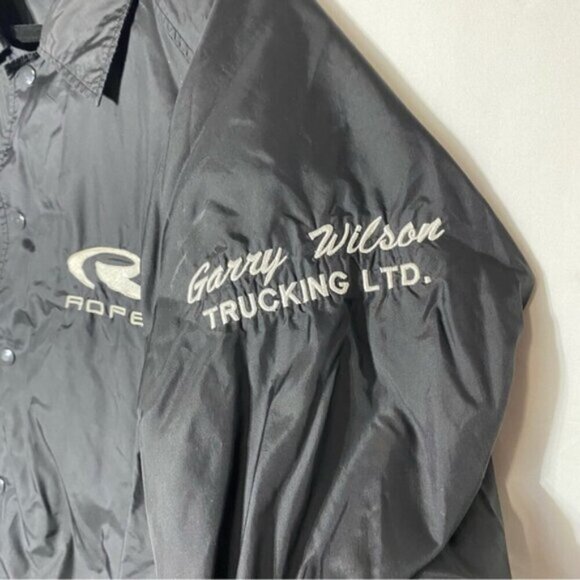 Vintage Roper Black Embroidered Snap Front Windbreaker XL - Picture 6 of 15